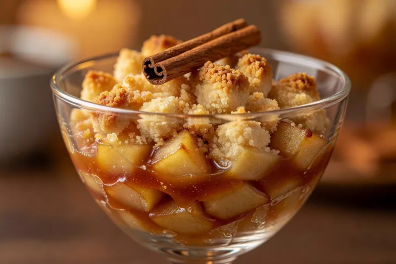 Verrine façon crumble aux pommes