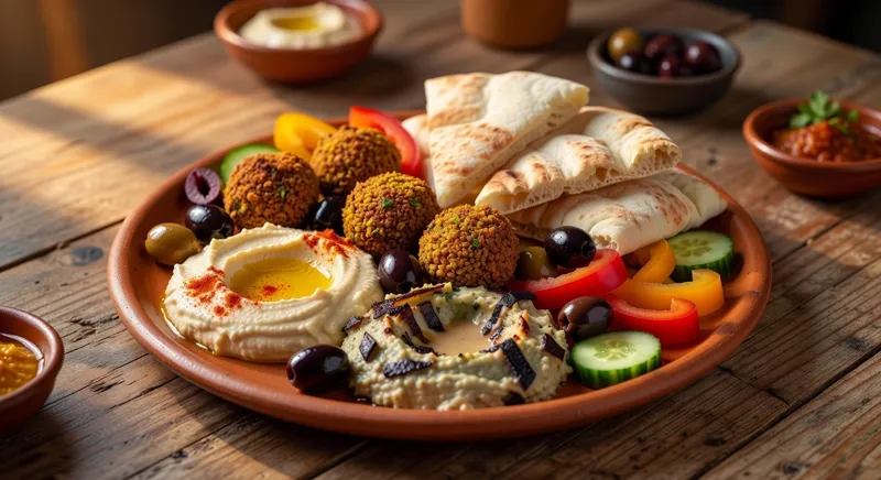 Mezzés méditerranéens houmous falafel