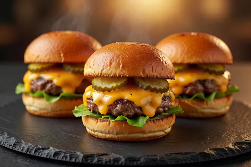 Mini cheese burgers gourmets
