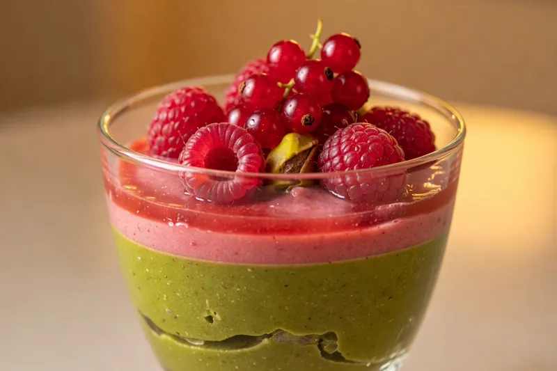 Verrine pistache framboise