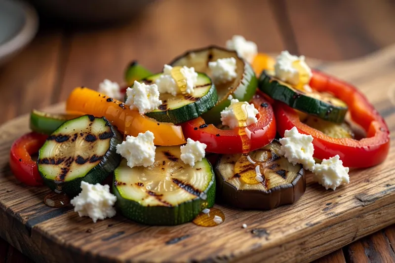 Légumes grillés chèvre miel options végétariennes