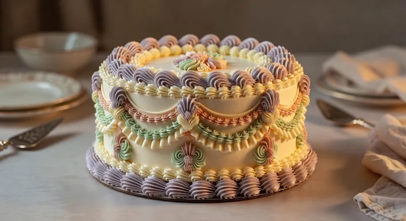 Gâteau Lambeth vintage piping tendance 2025